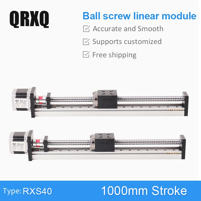 Effective stroke length 1000mm linear guide rail movement module with motor