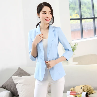 Kleine pak vrouwelijke jas Lente mode nieuwe темперамент Тонкий afslanken wilde Koreaanse klassieke dames pak - Цвет: Cropped sleeves