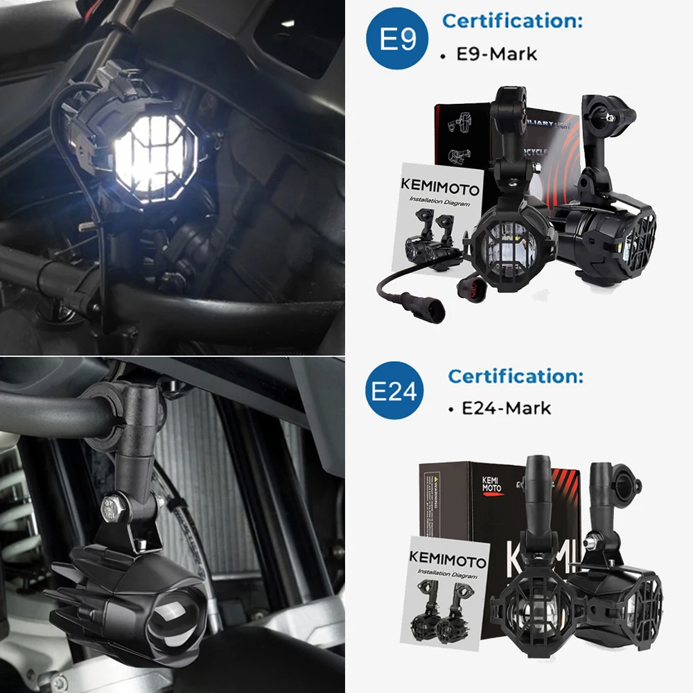 Motorcycle Auxiliary Lights 40W Spot Driving Fog Lamps For BMW R1200GS R1250GS For YAMAHA MT Honda Africa Twin 1000