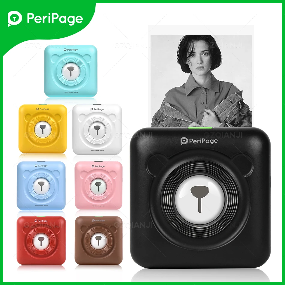 Мини-наклейка принтер Peripage A6 для печати этикеток 8 видов цветных фотопринтеров