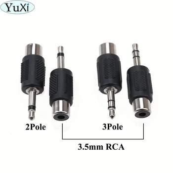 

YuXi 2pcs 3.5mm Mono Male to RCA Female Audio Adapter Coupler for Computer Speaker Earphone Headphone