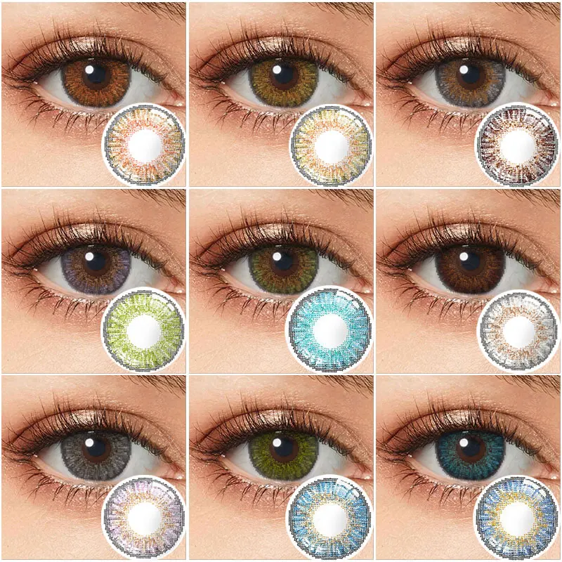 Gekleurde Contacten Jaarlijks Eye Contacten 3 Tone Contactlenzen Voor Ogen Non Recept Kleur Contact Lens Veelkleurige Lenzen Null Aliexpress
