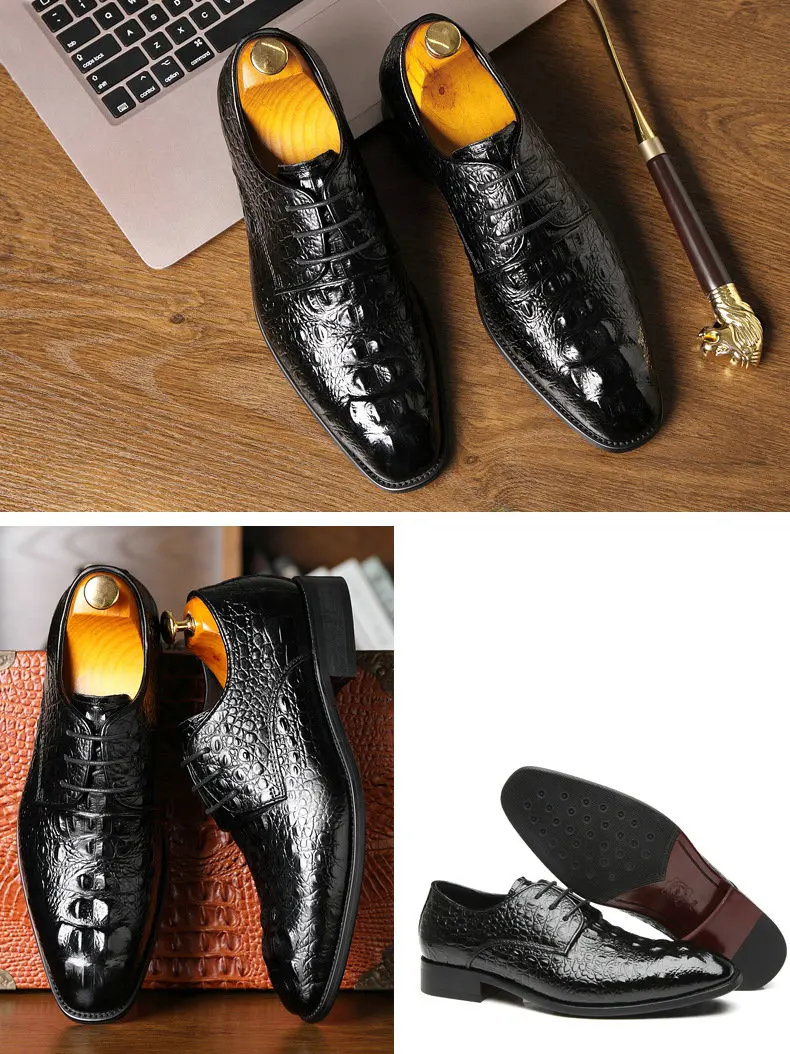 Новые Модные Мужские модельные туфли классические туфли-оксфорды из натуральной кожи на шнуровке мужские деловые туфли свадебные туфли