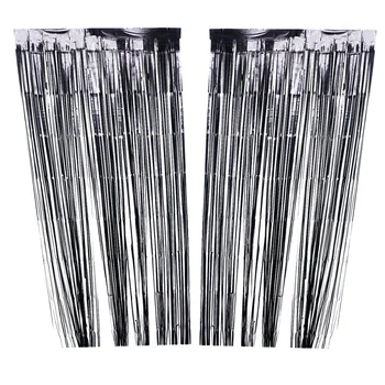 

1pc Tinsel Tassel Curtain Shimmer Metallic Foil Fringe Curtain Backdrop for Parties Halloween Decoration Festival Atmosphere Cre