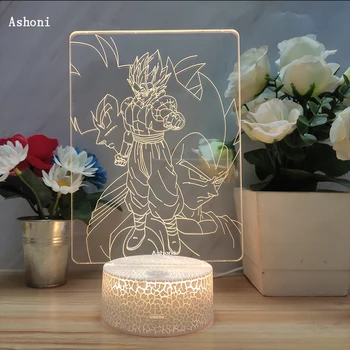 

Dragon Ball Z Super Saiyan Son Goku Figure 3D Lamp Table Lamps USB Cable Night Light 7 Colors Change Touch Base Lamp Kids Gift