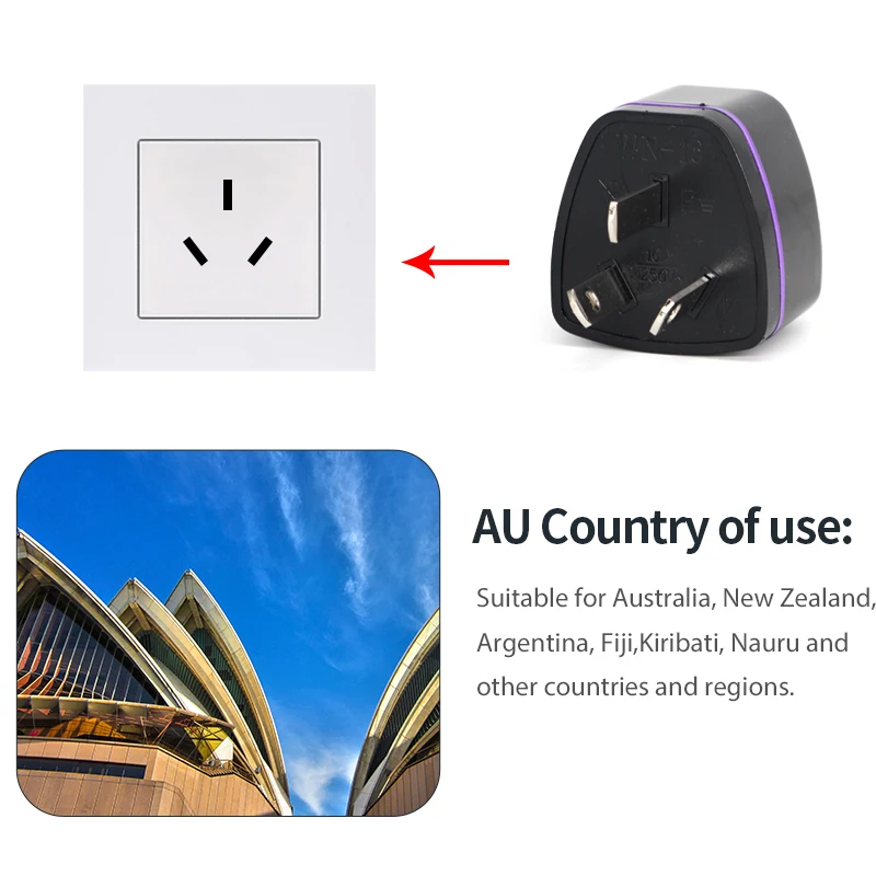 EU US UK To AU Power Plug Adapters Australia New Zealand Argentina Travel Adapter Electrical Plug Converter AC 250V Wall Socket plug adapter eu plug adapter power plug adapter eu socket converter plug converter