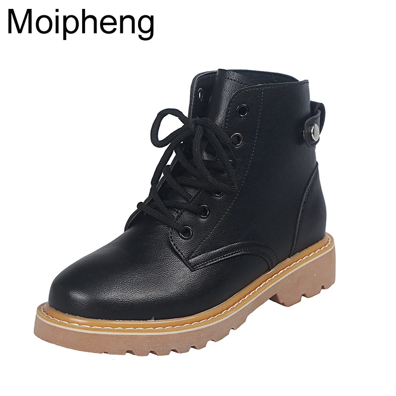 

Moipheng Fashion Women Boots 2019 Autumn Motorcycle Ankle White Boots Ladies Botas Black PU Women Shoes Rubber Zapatos De Mujer