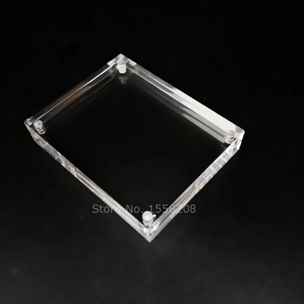 

80x100mm Acrylic Magnet Photo Frame Bedroom Decor Creative Crystal Mini Picture Frame Display Block Can Custom Any Size