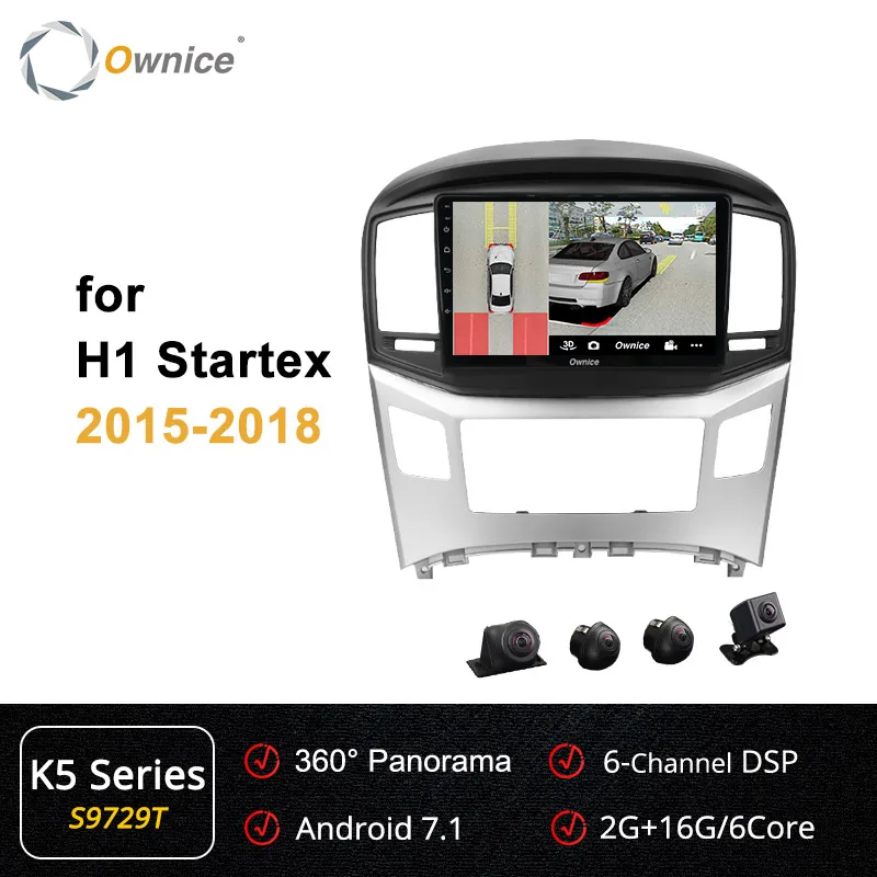 S9729 K5 Ownice Android 9,0 автомобильный Радио навигатор gps плеер для hyundai H1- K3 K5 K6 360 панорама DSP 4G LTE SPDIF опционально - Цвет: S9729 K5