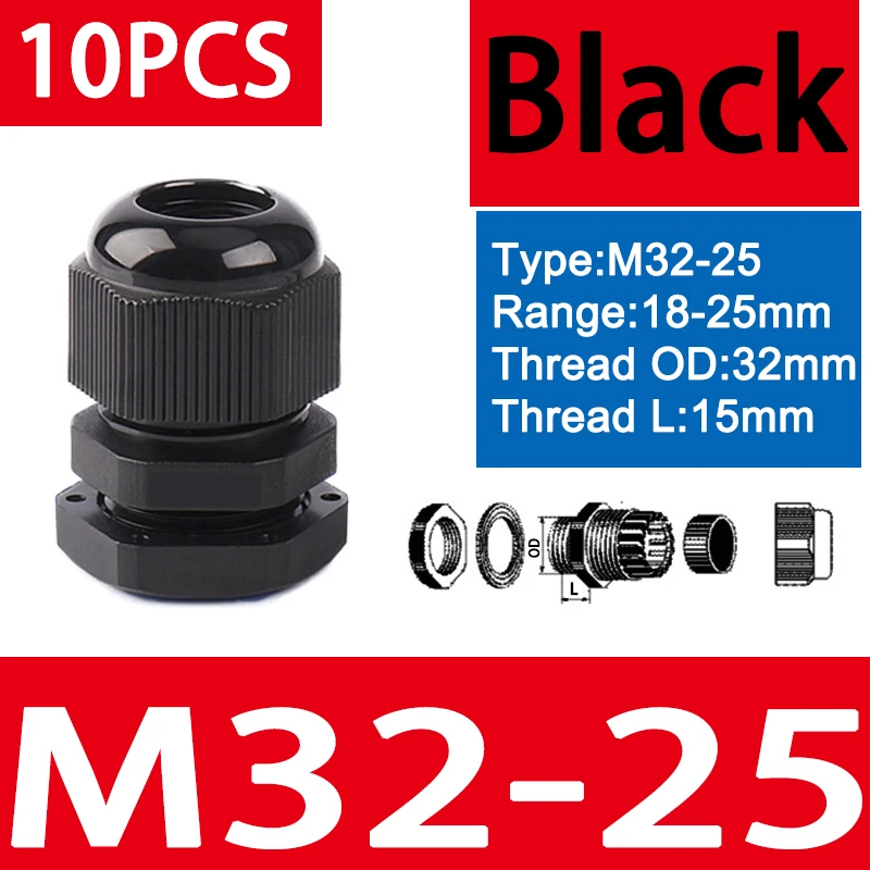 M32-25 BK 10Pcs