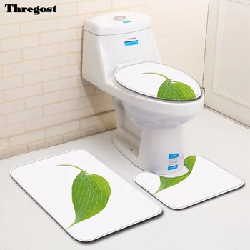 

Thregost 3pcs Modern Bathroom Bath Mat Set Toilet Rugs Flannel Anti-Slip Bathroom Carpets Home Toilet Lid Cover Floor Mats