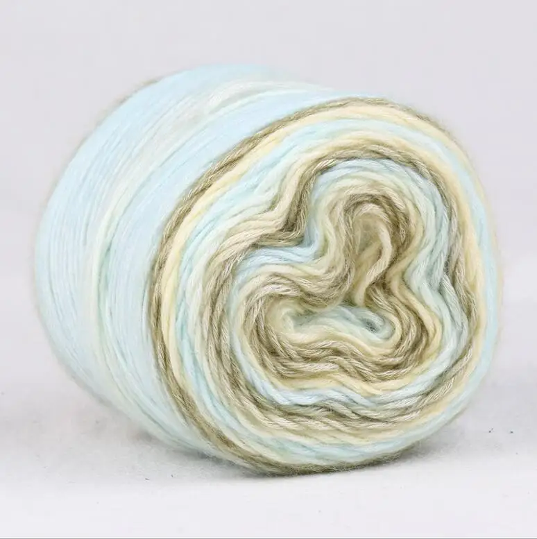 1151 1Pcs 280m Soft Wool/Cotton yarn Rainbow Gradient Colors DIY Baby Knitting Wool Shawl Scarf Sweater Crochet Thread Supplies - Цвет: 1151
