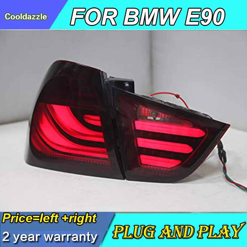 4 шт. для BMW E90 320i 323i 325 330 335 светодиодный фонарь светильник чёрное Дымовое средство темно-красный задние лампы светильник 2009-2012