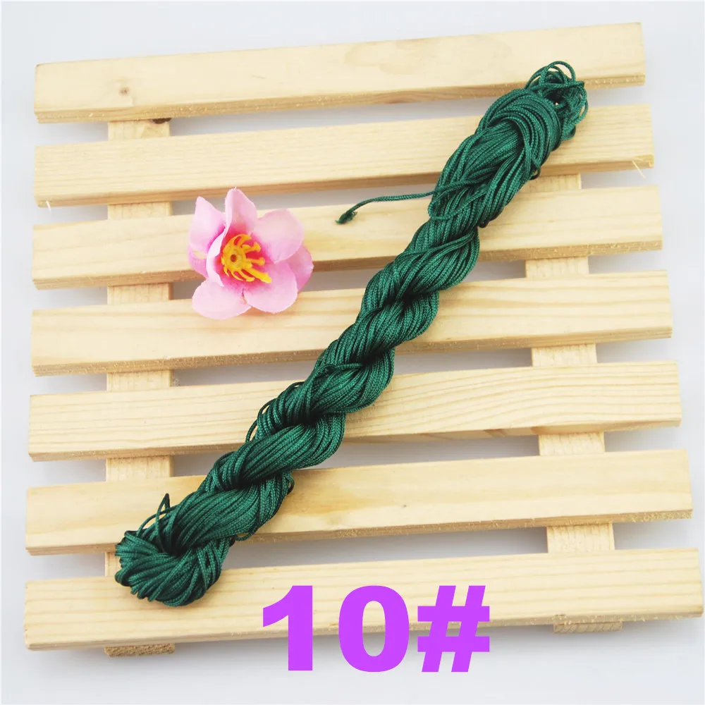 Шнуры для детского сада ручной работы Kumihimo 1 мм нейлоновый шнур макраме шелковая нить для бисера плетеная веревка мульти 250 м/лот DS206 - Цвет: 10