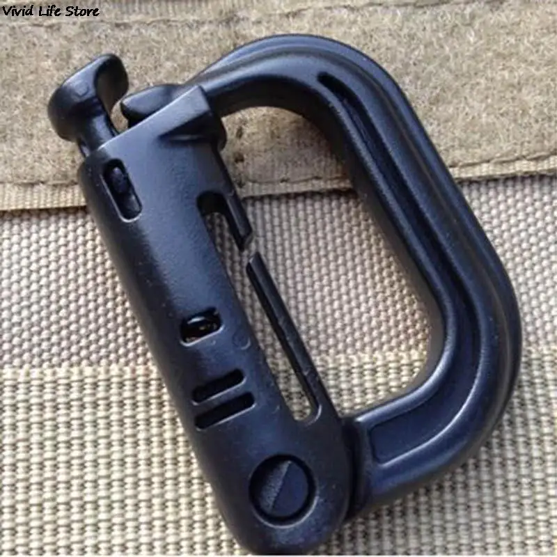 4Pcs D-ring Shackle Carabiner Clip Molle Webbing Backpack Buckle Grimlock #P5A 