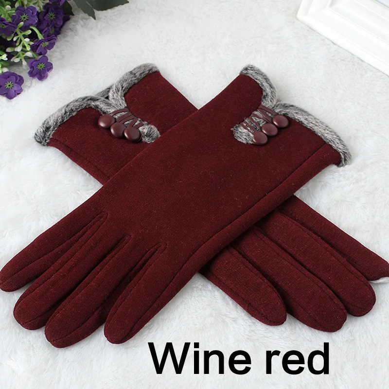 Осенне-зимние мужские и женские перчатки с сенсорным экраном, Нескользящие толстые теплые шерстяные кашемировые наручные перчатки, мужские варежки - Цвет: B-1