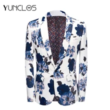 YUNCLOS блейзеры с белыми цветами, мужские вечерние пиджаки в английском стиле, модные блейзеры для свадьбы