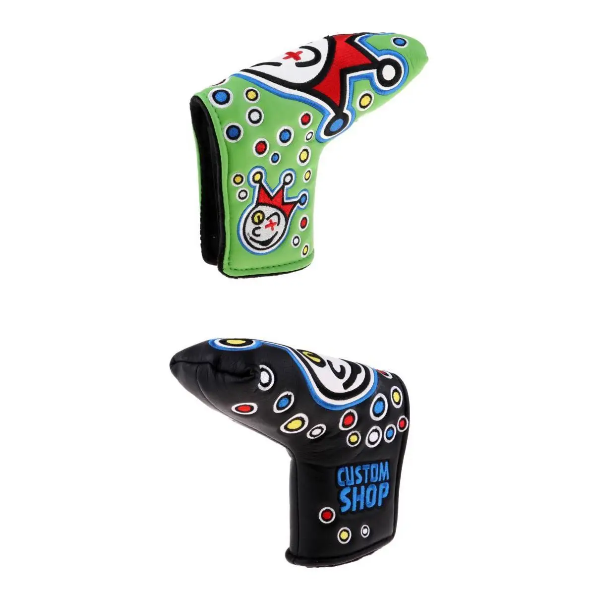 

2x Golf Putter Headcovers, Club Mallet Putter Protectors, PU Leather Made, Waterproof and Embroidery Design