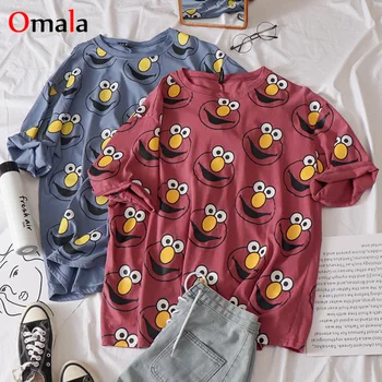 

Korean cartoon print Tshirt Tops Summer casual oversized Women T-shirts Ulzzang hip hop Streetwear Harajuku short sleeve t shirt