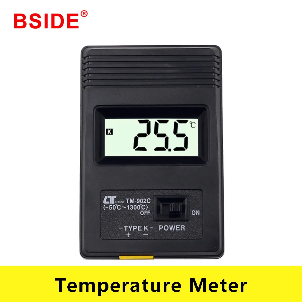 

BSIDE TM-902C (-50C to 1300C) Temperature Meter TM902C Digital K Type Thermometer Sensor+Thermocouple Probe Detector