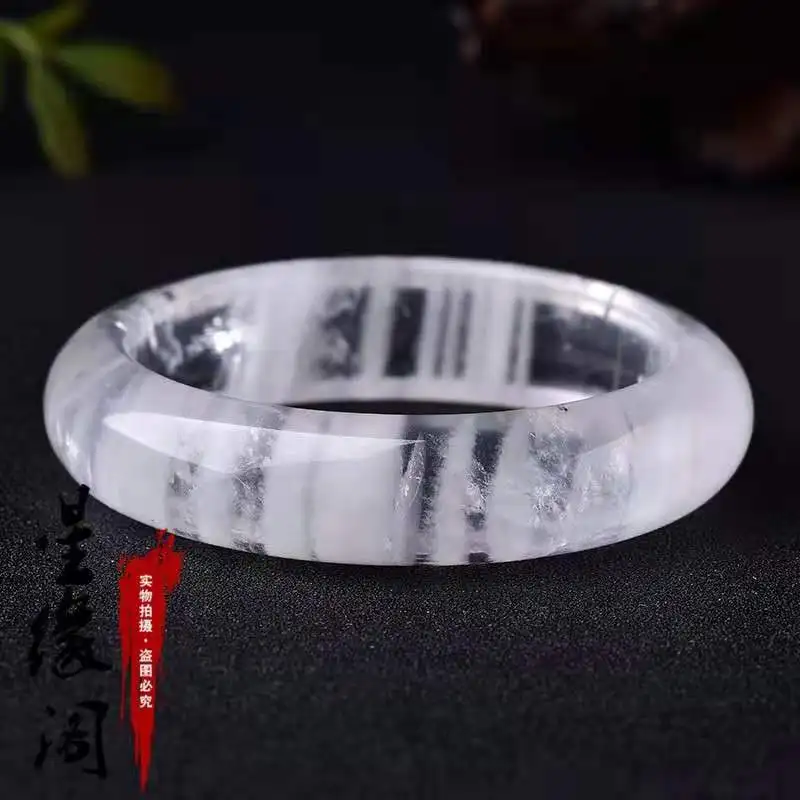 White Ghost Natural Crystal Bangle For Girl Women Gift Lucky Ice Cream Vision Bracelets Fashion Jewelry Joursneige | Украшения и