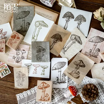 

Cute Mushroom Collection Series Decoration Stamp Wooden Rubber Stamps for Scrapbooking Stationery DIY Craft Standard Stamp