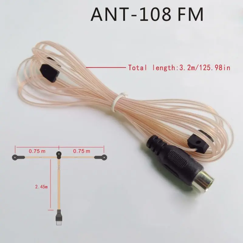 ANT-antena de conector hembra para amplificador de hogar, Cable de Radio FM, 108 m, 95AF
