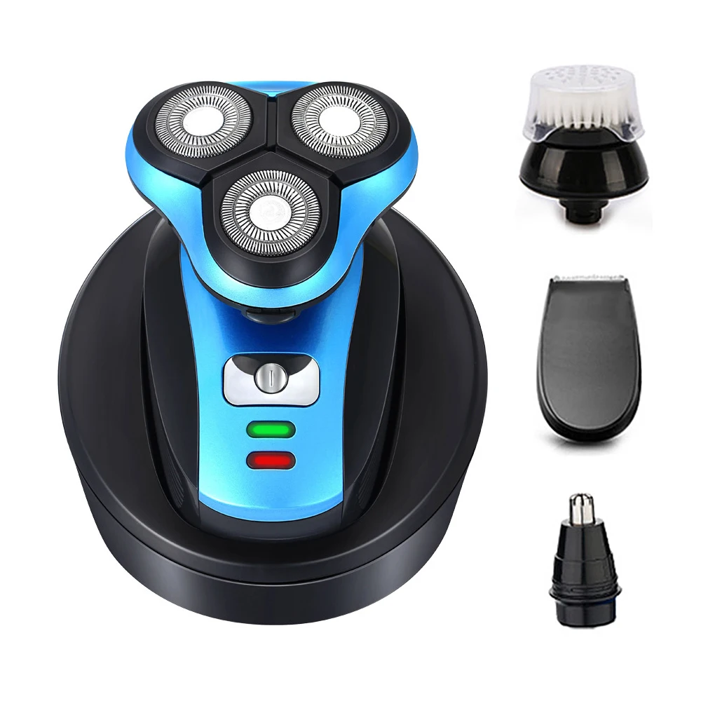 set 2 as picture 4 в 1 моющийся USB беспроводной Перезаряжаемый электробритва 3 лезвия водонепроницаемый электрический триммер для бритья бороды - Цвет: set 2 as picture