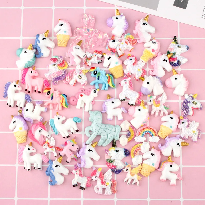 New Addition Slime Supplies Accessories Unicorn Model for Charm Lizun Slime Kit Filler Slime Toddler Kids Toys Decoration Gift