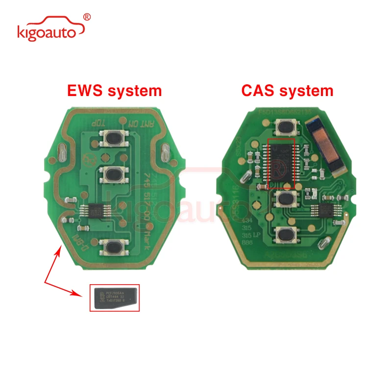 Дистанционный ключ EWS система 3 кнопки HU92 434 МГц с 44 чипом для BMW 3 5 серии