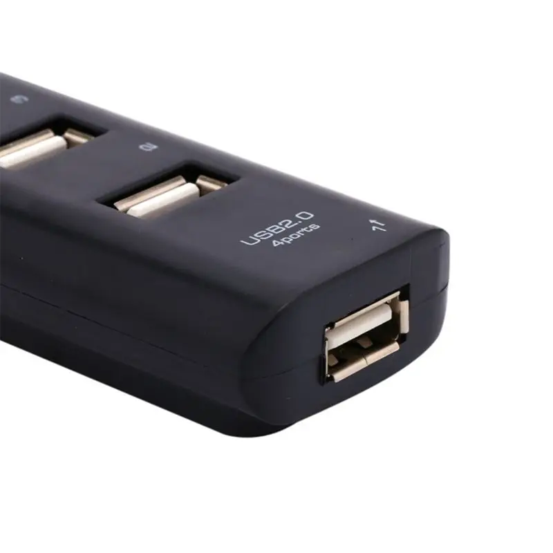 High Speed Micro Mini 4 Ports 2.0 USB HUB splitter Adapter For Laptop PC Notebook Receiver Computer Peripherals Accessories:Blac