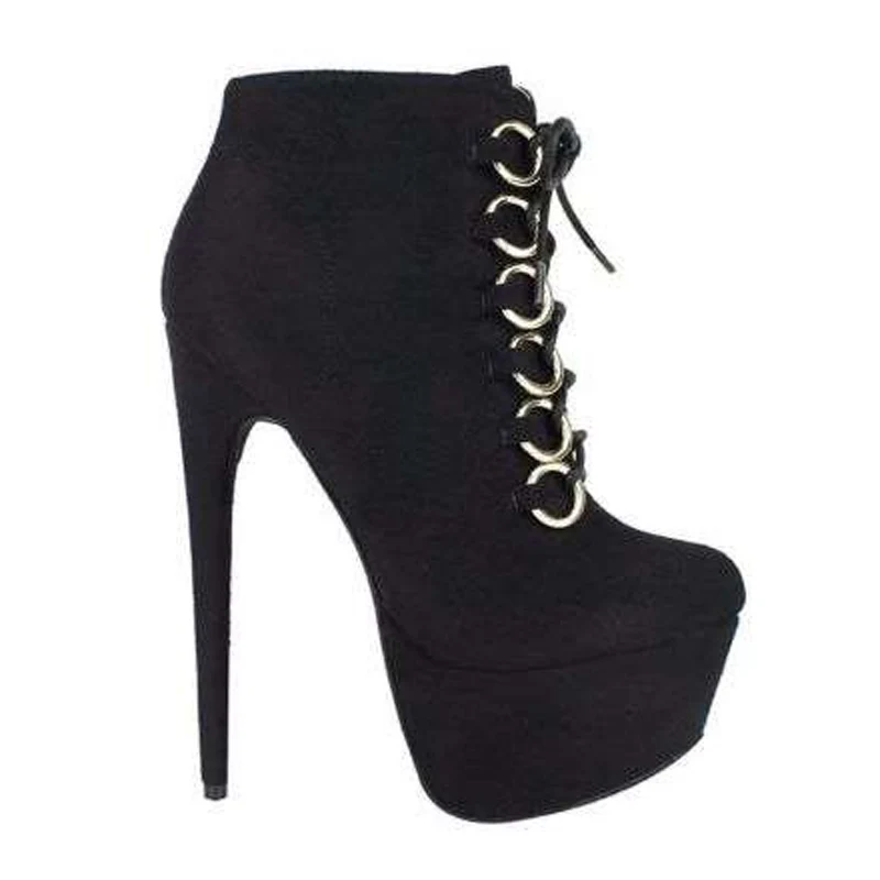Arden/Модная женская обувь на меху пикантные элегантные женские ботинки на шпильке с круглым носком ботильоны обувь на платформе Большие размеры 45
