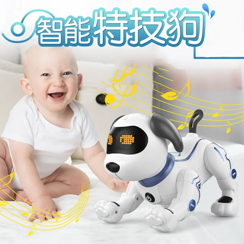 

Music Can K16 Bionic Intelligent Robot Dog Electric Stand on His Head CHILDREN'S Toy Remote Control Robot Boy Toy
