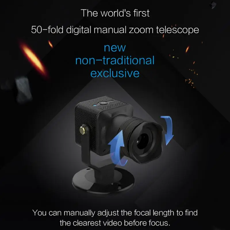 50x WiFi Telescope Digital Camcorder Manual Zoom High Definition Intelligent Monitoring Network Camera DVR Home Office Security