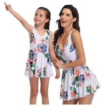 JAYCOSIN, длинная консервативная юбка, цветочный принт, купальник для родителей и детей(Дети), принт, два предмета, купальник, Одинаковая одежда для плавания