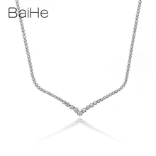 BAIHE, 18 К, белое золото, сертифицировано, круглая огранка, H/SI, 2.01ct, натуральные бриллианты, ювелирные изделия, помолвка, модные, изысканные, Роскошные, Подарочные ожерелья