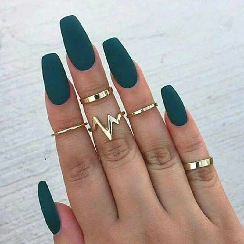 5Pcs Gold Adjustable Rings For Women Female Engagement Ring Set Ladies ECG Rings Jewellery Women Wedding Promise Ring Lady Gifts