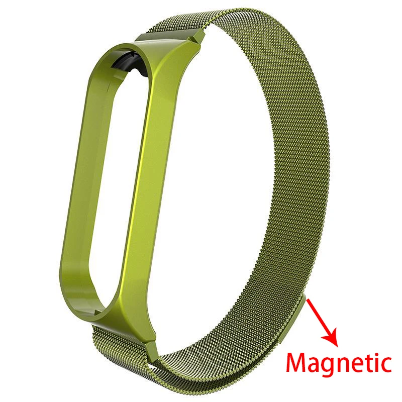 Для mi Band 3 4 металлический браслет на запястье магнитный браслет из нержавеющей стали для Xiaomi mi Band 4 3 ремешок mi band 4 3 браслеты Pulseira - Цвет: 9