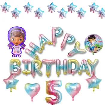 

30pcs a little doctor clinic foil balloons for girl happy birthday balloon party decoration