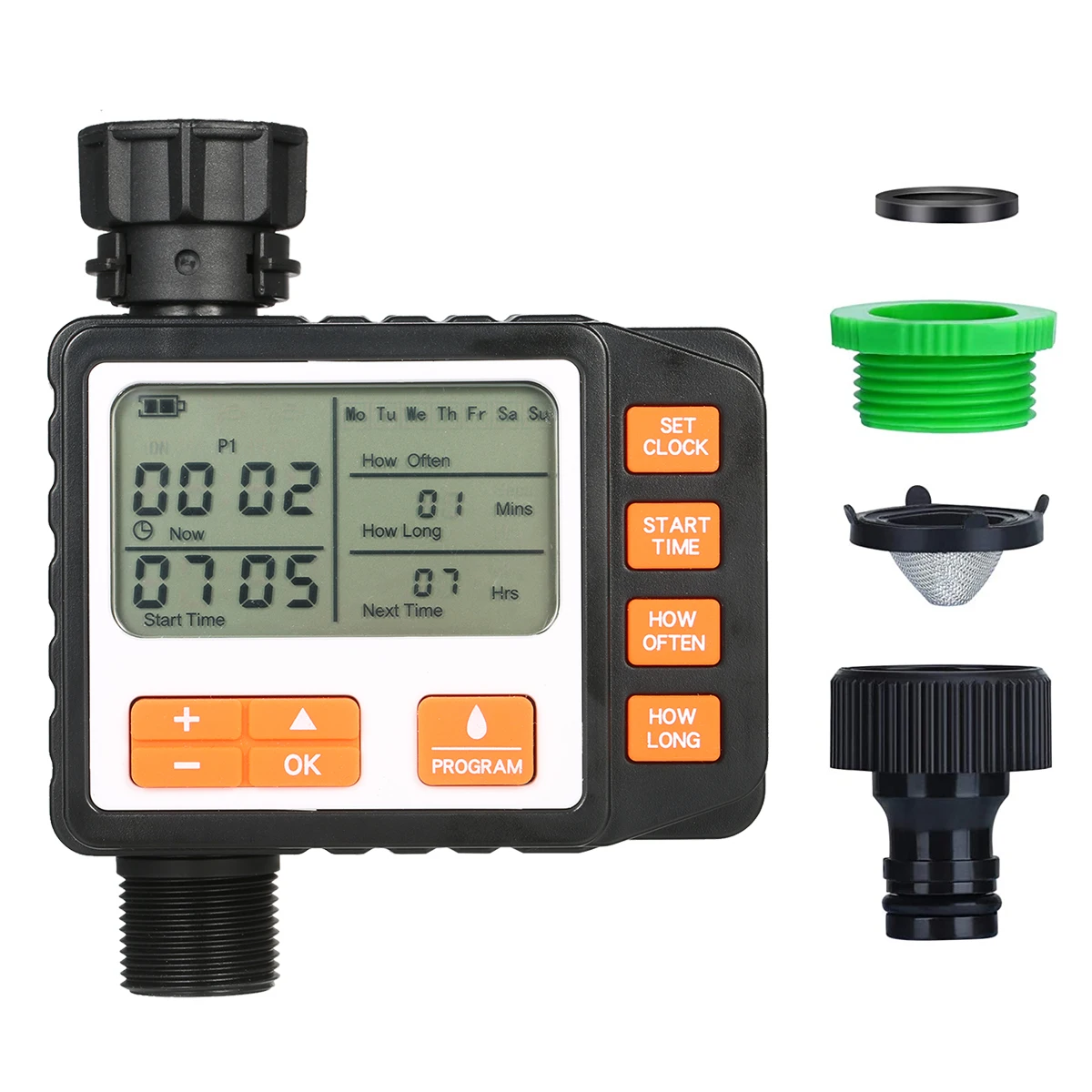 Digital Water Timer Programmable Outdoor Single Outlet Automatic On Off Water Faucet Hose Timer Irrigation System Controller