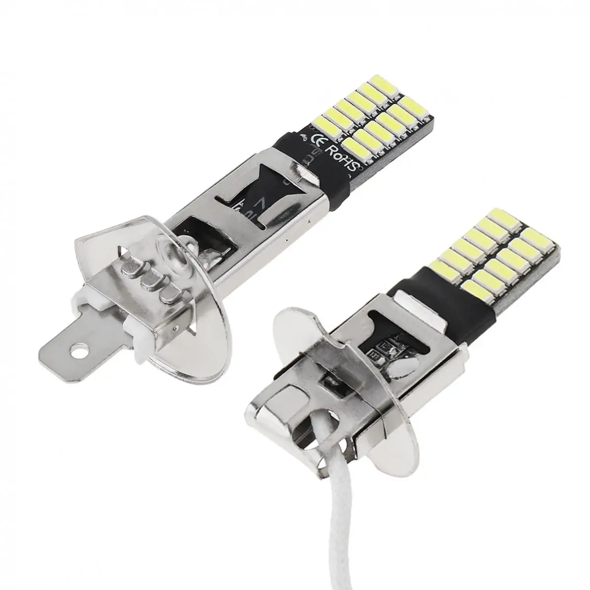 1PC H1 H3 5W Canbus LED Bulb Car Fog Light Headlight 4014 24SMD 12V Running Light Motorcyce Lamp car led car lights led lights led bulbs led headlights led car headlights
