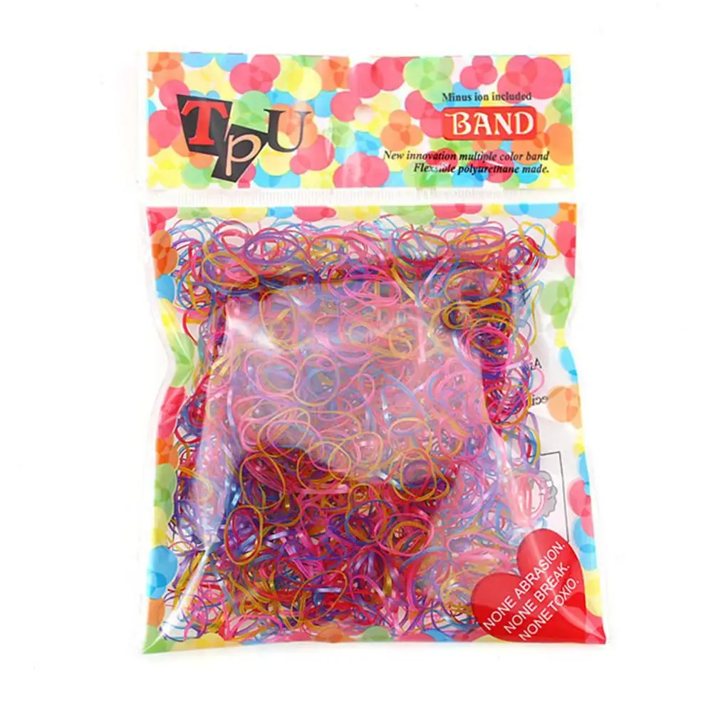 1 Bag/pack Baby Cute Colorful Bands TPU Elastic Hair Circle Ornaments Set Child Rubber Band Hair Accessories Set Cute Hair Ring - Цвет: Spring color