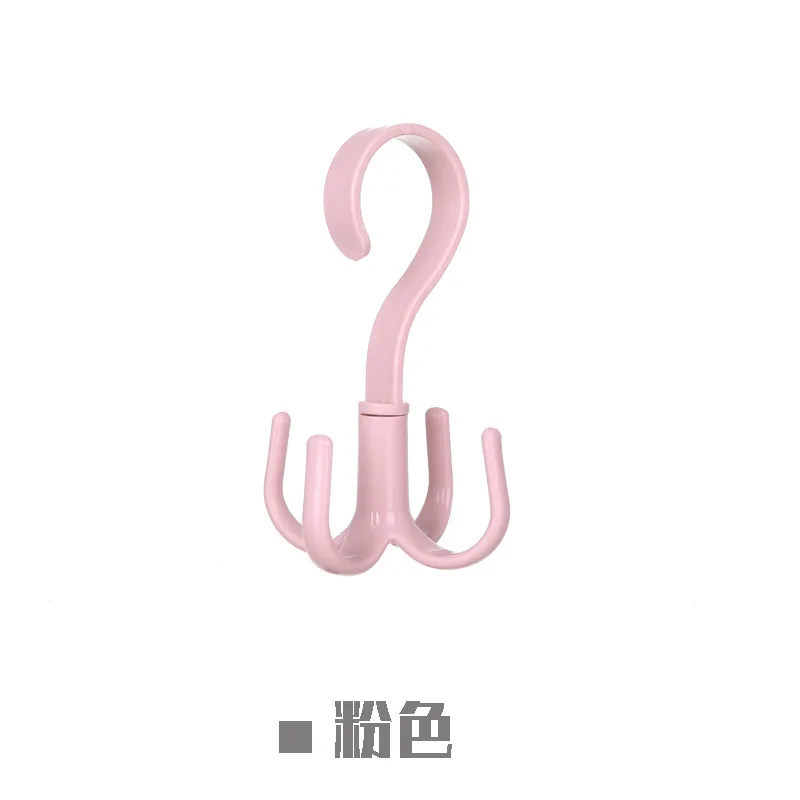 pink Многофункциональная вешалка для полотенец двойного назначения с четырьмя крючками-когтями на 360 градусов, домашняя одежда, обувь, органайзеры для мелочей - Цвет: pink
