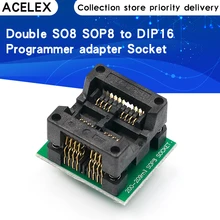 Adaptateur de programmeur double SO8 SOP8 à DIP16, prise 200mil 208mil