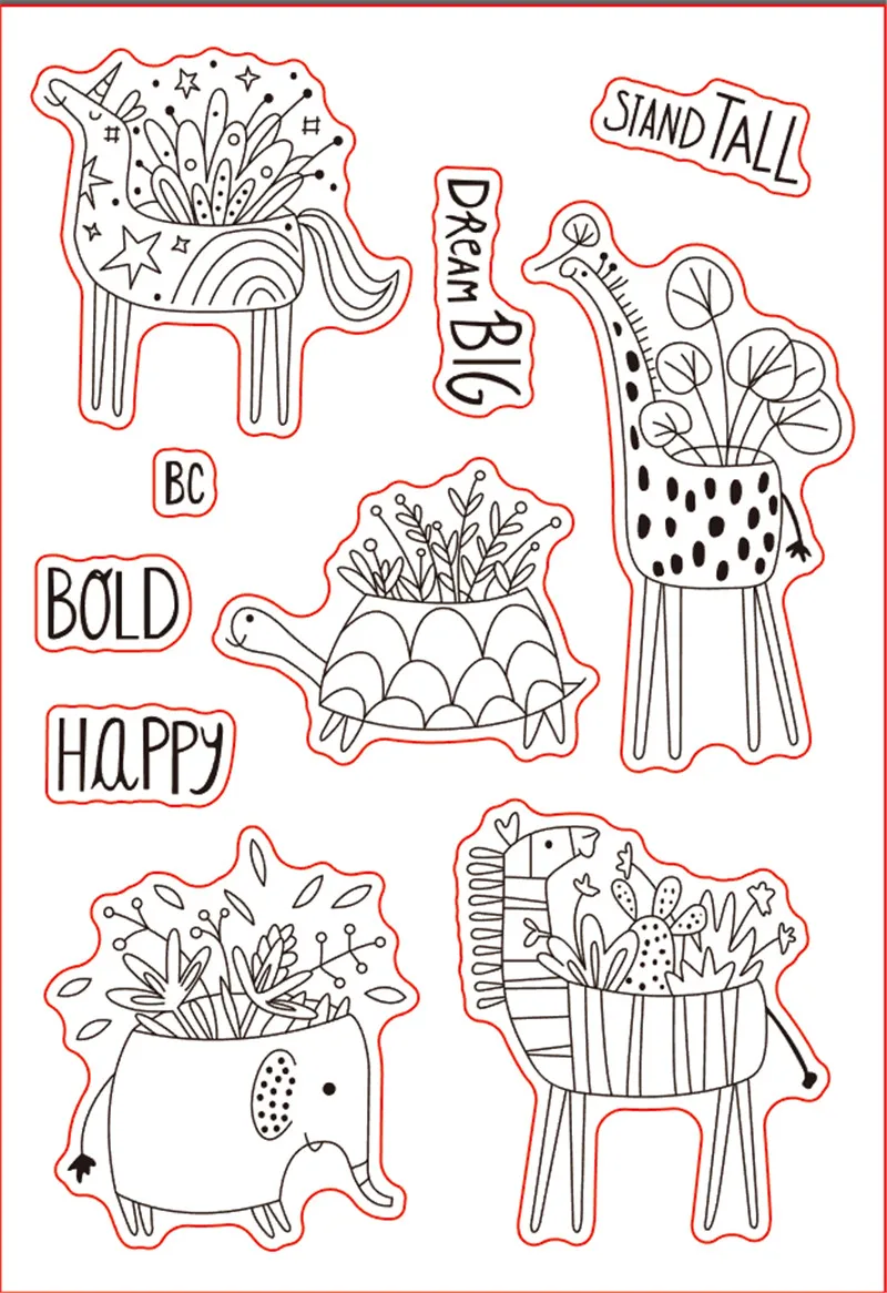 11x16 прозрачные штампы для животных Scrapbooking самодельная открытка для изготовления резные изделия трафарет