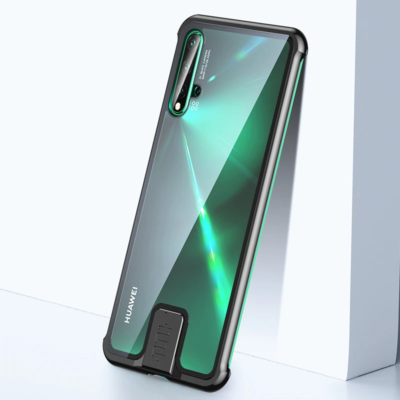 Черный OMEVE для huawei Nova 5T чехол Nova 5 чехол с металлической окантовкой прозрачный чехол из закаленного стекла для huawei Nova5T 5 чехол для телефона s - Цвет: Черный