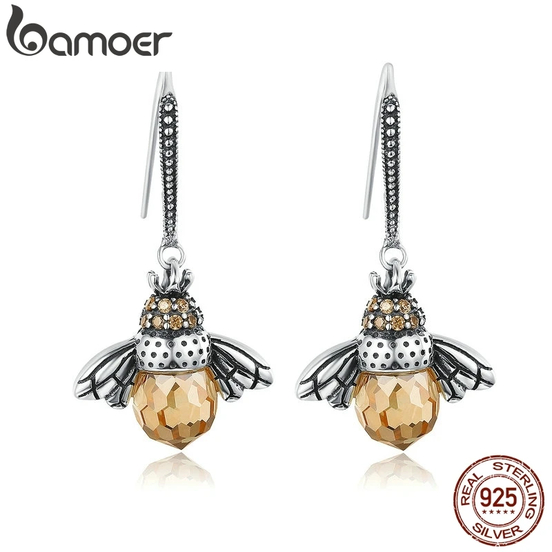 Женские серьги капельки BAMOER красивые из стерлингового серебра 925 пробы с