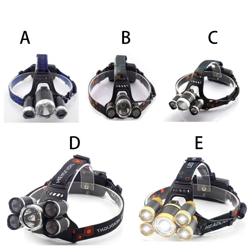 Мощный 5 светодиодный налобный фонарь T6/Q5, Головной фонарь, фронтальный фонарь, фара Lanterna Hoofdlamp 18650, аккумулятор для рыбалки