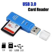 5Gbps Superspeed Mini USB 3.0 Micro SD/SDXC/Lecteur De Carte TF Adaptateur En Gros USB 3.0 Portable Mini Lecteur De Carte Bleu