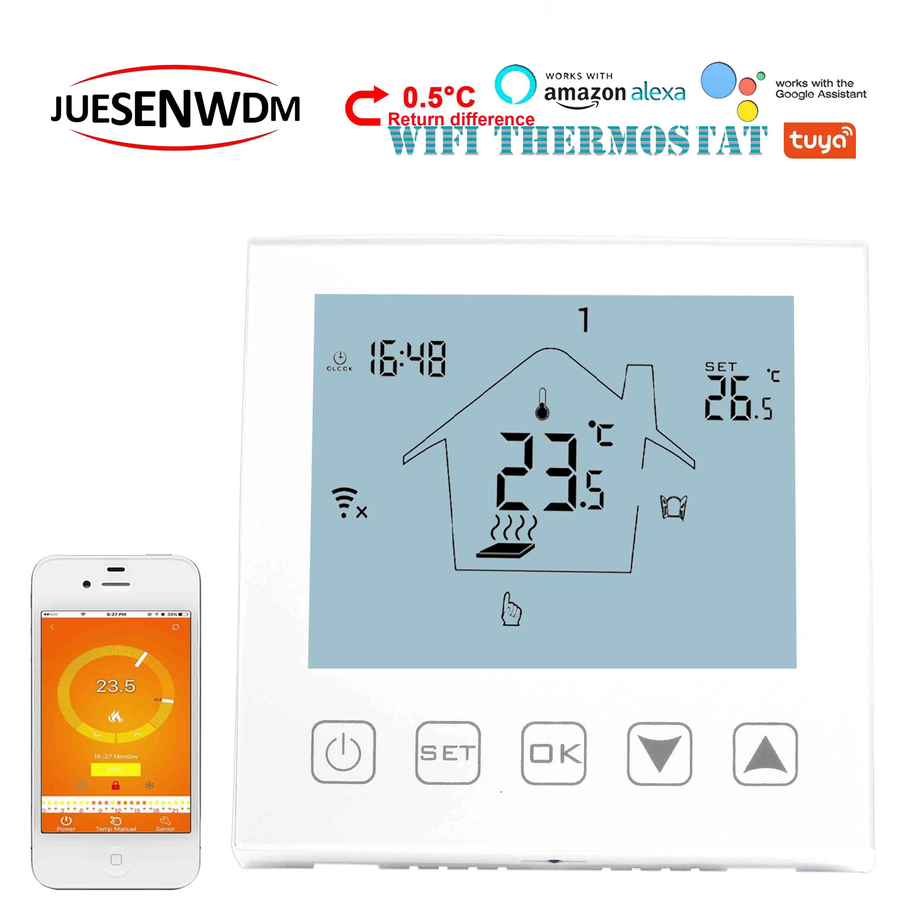 

Radiant Floor Heating Wifi touch thermostat for Bolier heating/radiator valve/Electric heat